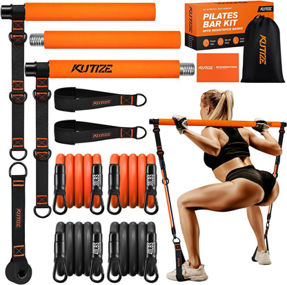 Pilates Bar Kit with Resistance Bands, Portable Pilates Equipment