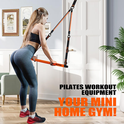 Pilates Bar Kit with Resistance Bands, Portable Pilates Equipment