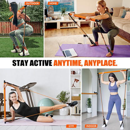 Pilates Bar Kit with Resistance Bands, Portable Pilates Equipment